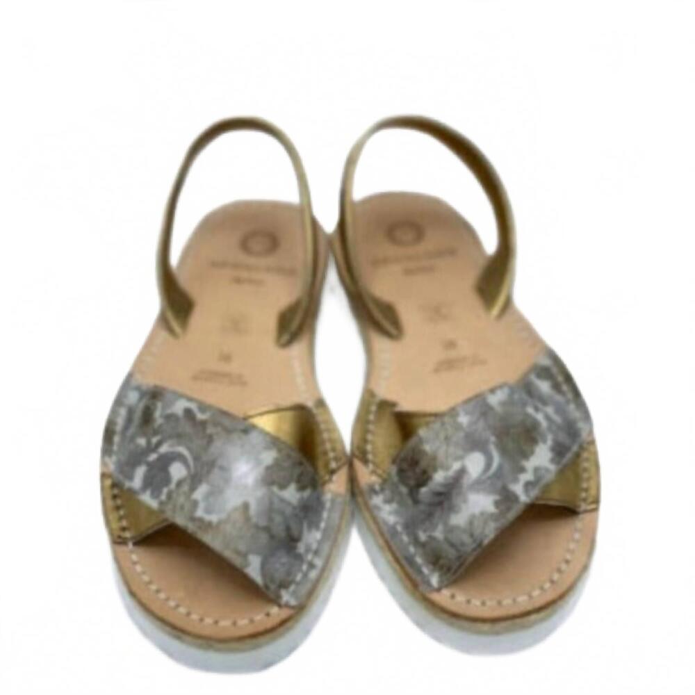 NEW NUMA BY SPANIANS woemn's crossed platform sandals narrow outlet in bronze an